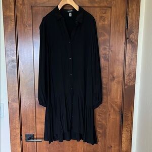Express Black Button-Up Dress